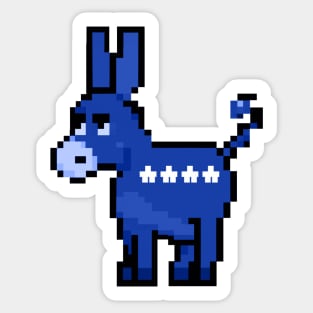 Democrat Donkey Pixel Art Political Sticker